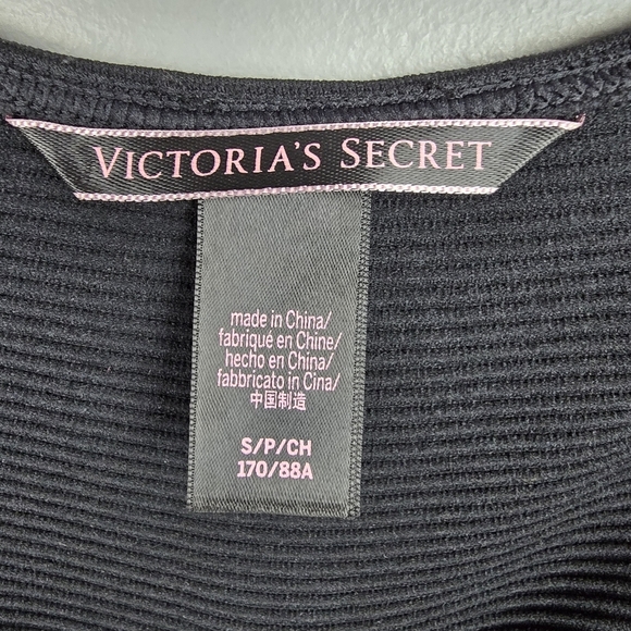 VICTORIA'S SECRET Crop Top‎ Underwire Long Sleeve Black Womens Size S Going Out - Picture 6 of 11